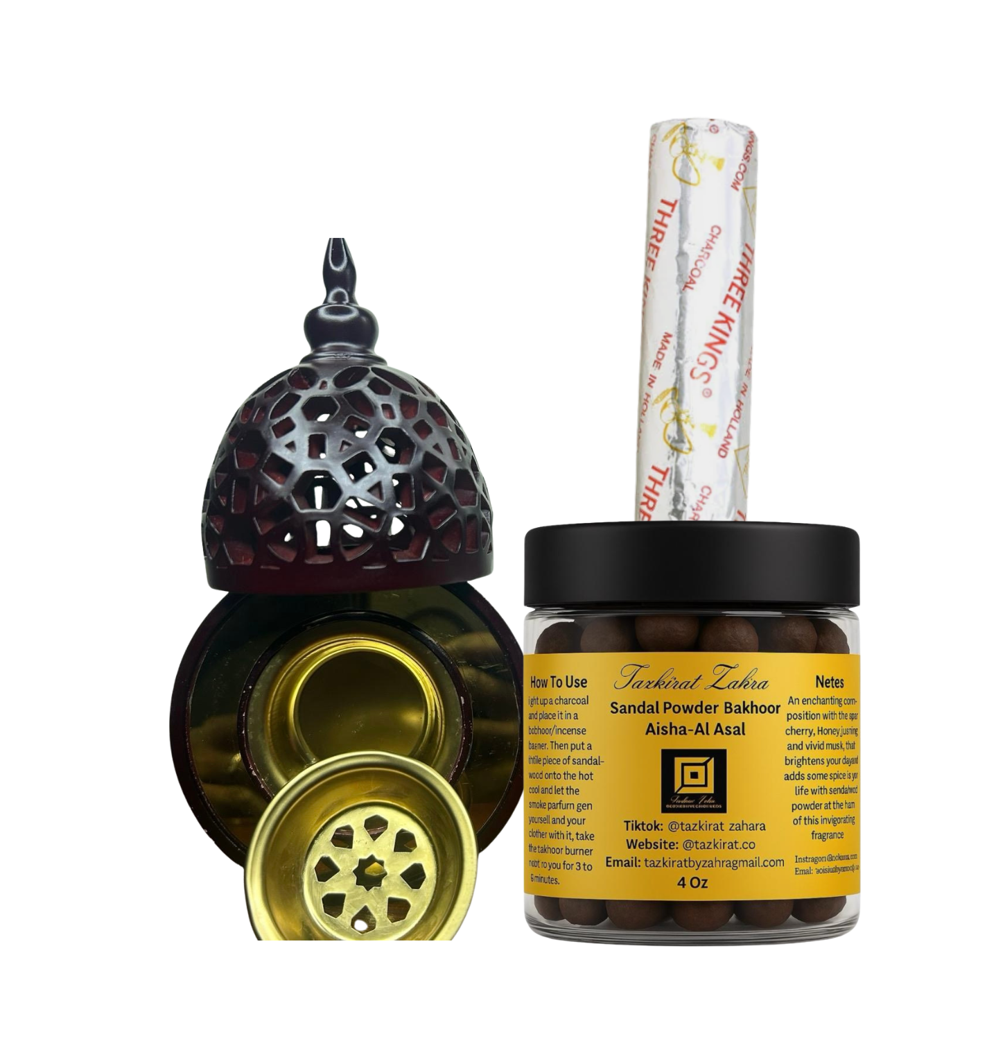 Complete Aisha Al Asal Bakhoor burning set : except lighter is excluded Kit