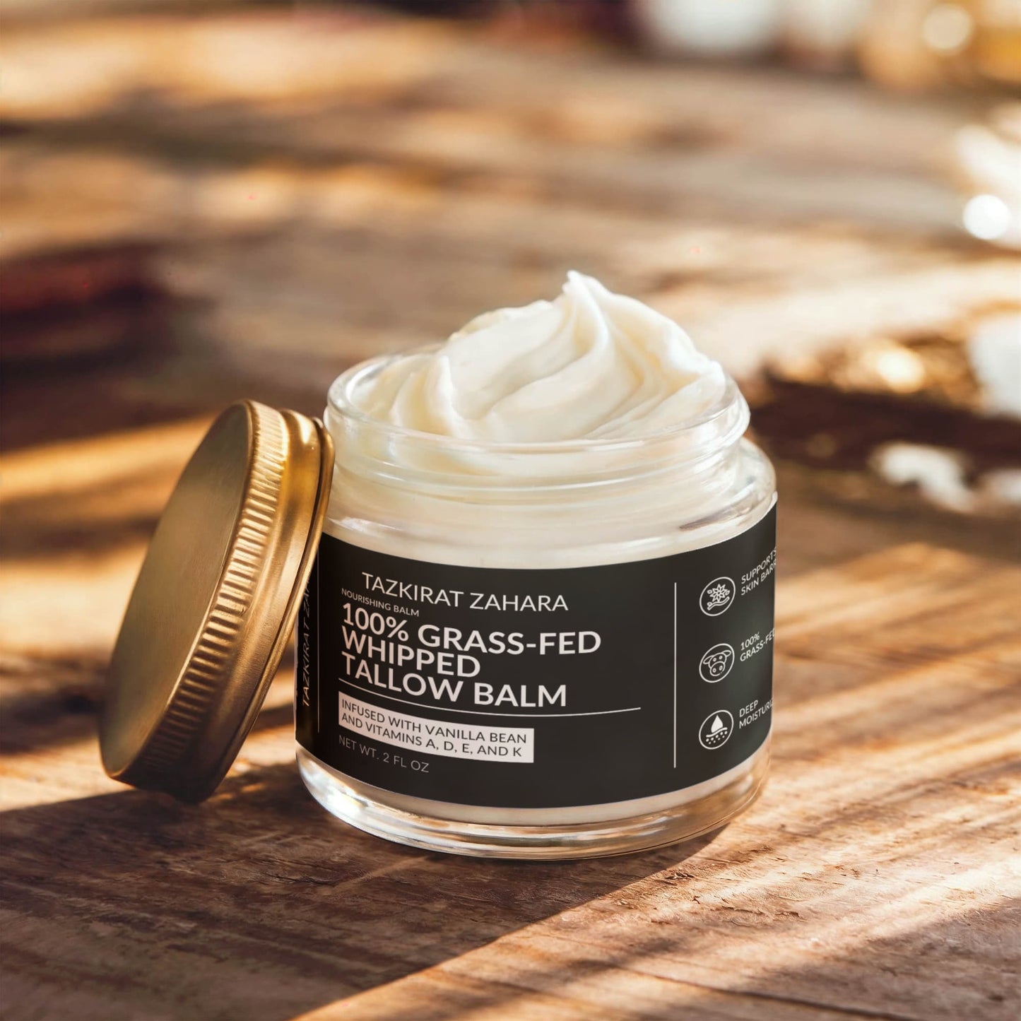 Whipped Grass-Fed Tallow Balm with Vanilla Bean